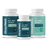 Stay-Well Naturals frascos frontales mostrando el conjunto de 3 y facilidad de uso