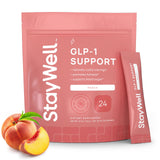 stay-well-naturals empaque frontal mostrando sabor durazno y beneficio de control del apetito