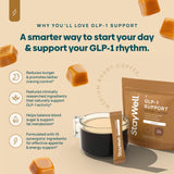 Taza humeante de Slim Coffee Stay-Well Naturals con color caramelo, sabor agradable y energía sostenida