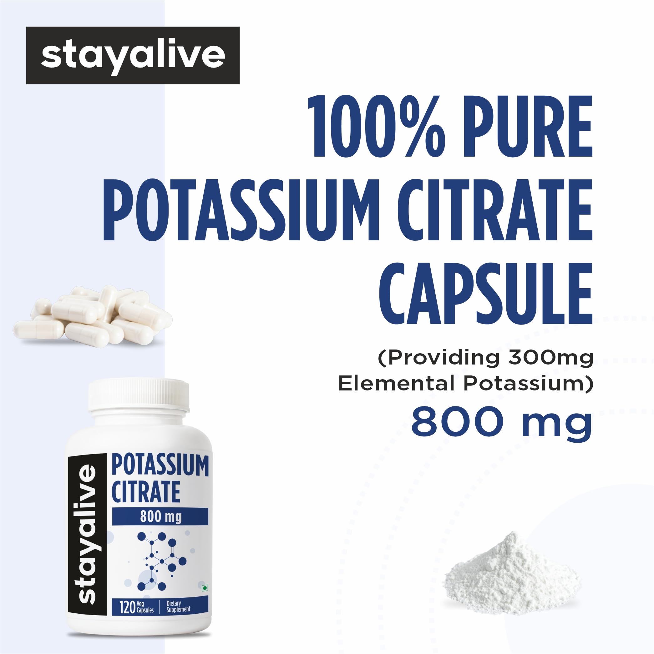 STAYALIVE cápsula en mano mostrando tamaño práctico para toma diaria