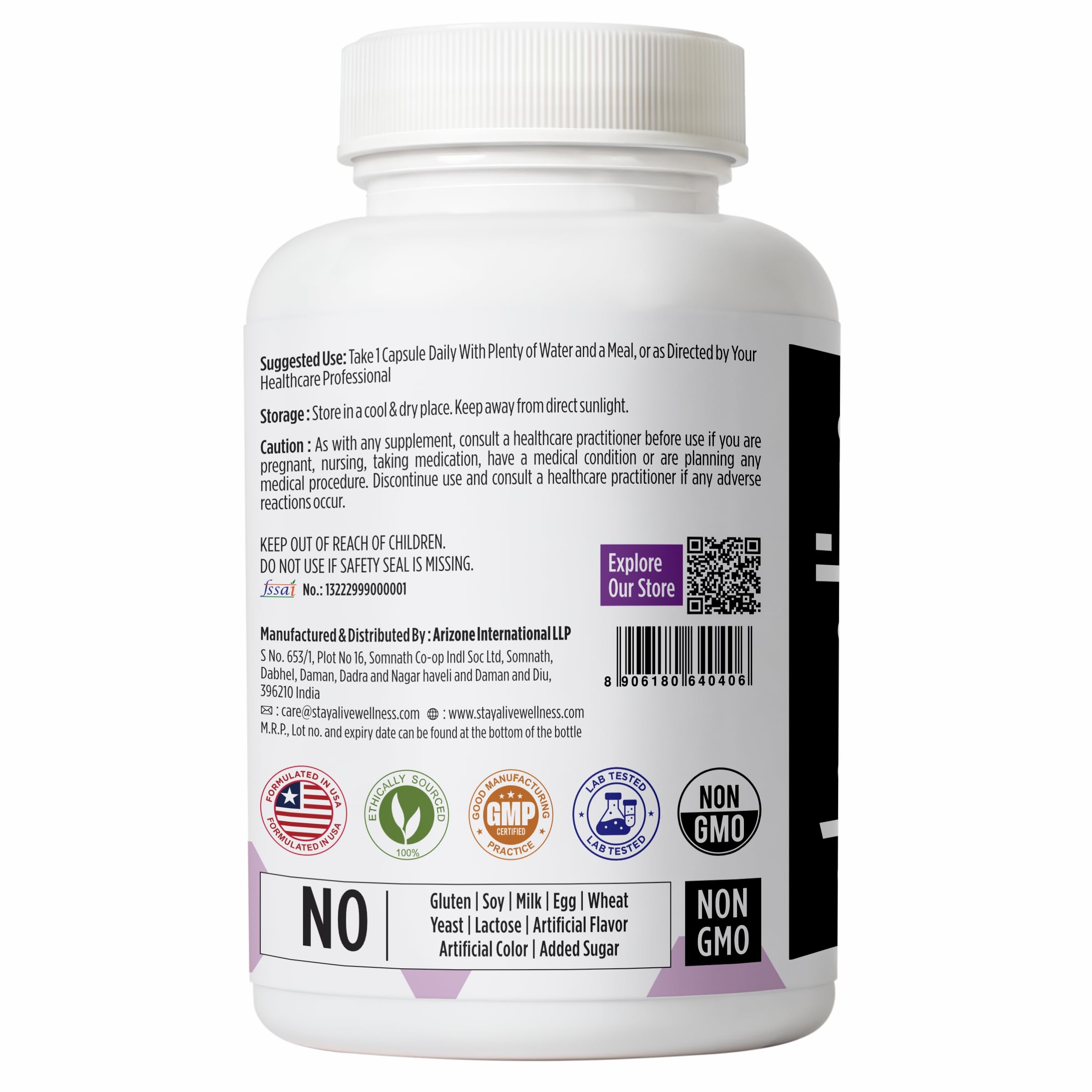 Etiqueta STAYALIVE con sellos de certificación para confianza de calidad