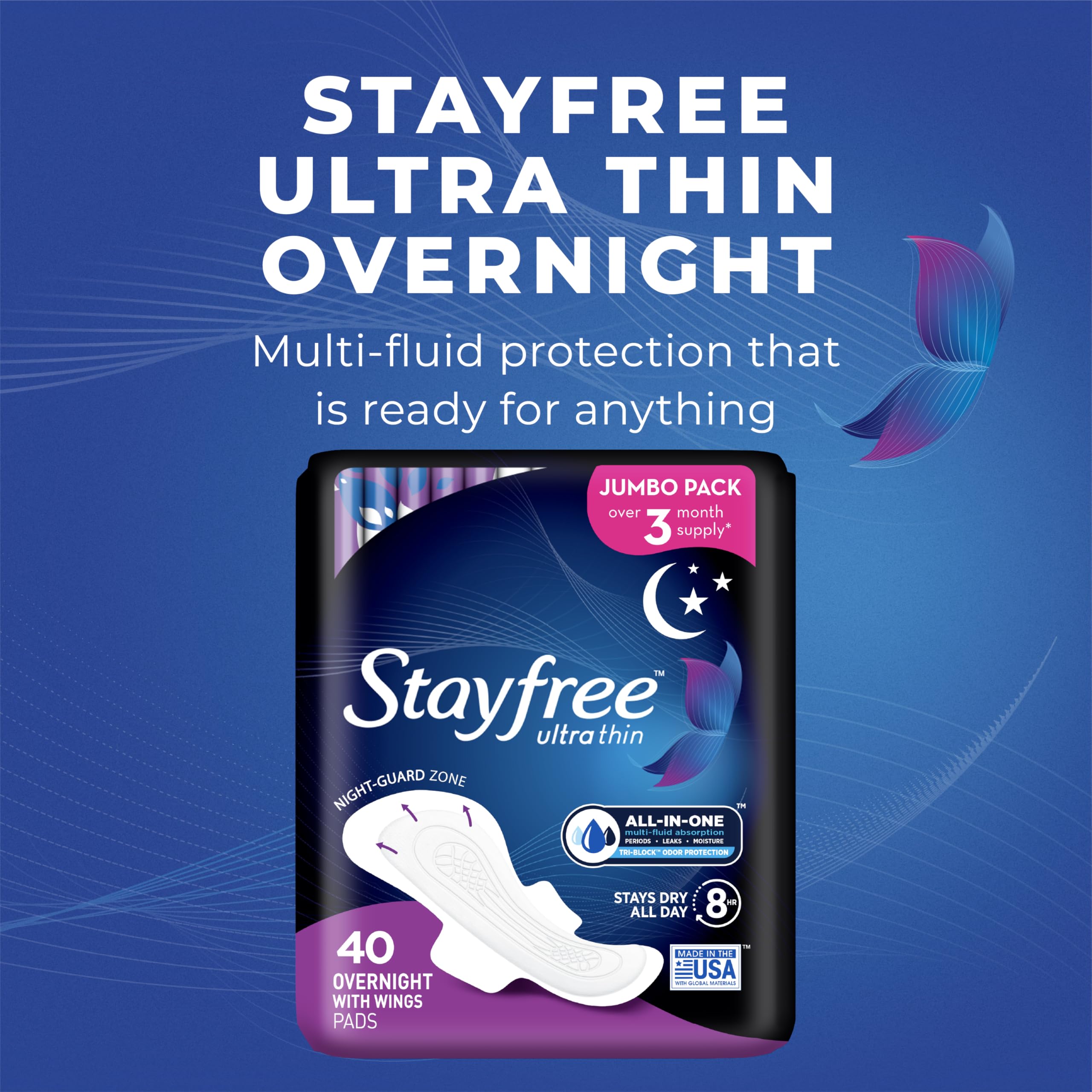 Stayfree pack múltiple listo para almacenamiento y uso prolongado