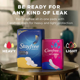 Stayfree paquete abierto con varias toallas para disponibilidad continua