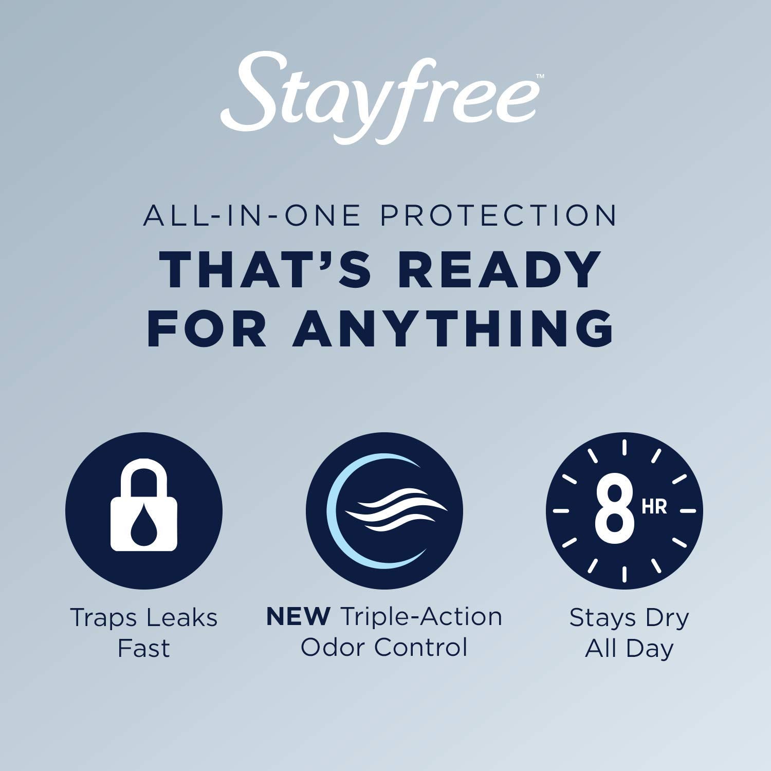 Stayfree toalla en uso durante actividad para protección sin filtros