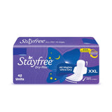 stayfree pack frontal mostrando cubierta y cantidad 42 para protección nocturna