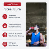 SteelFit comparación de tamaño con cucharón para control de dosis práctico