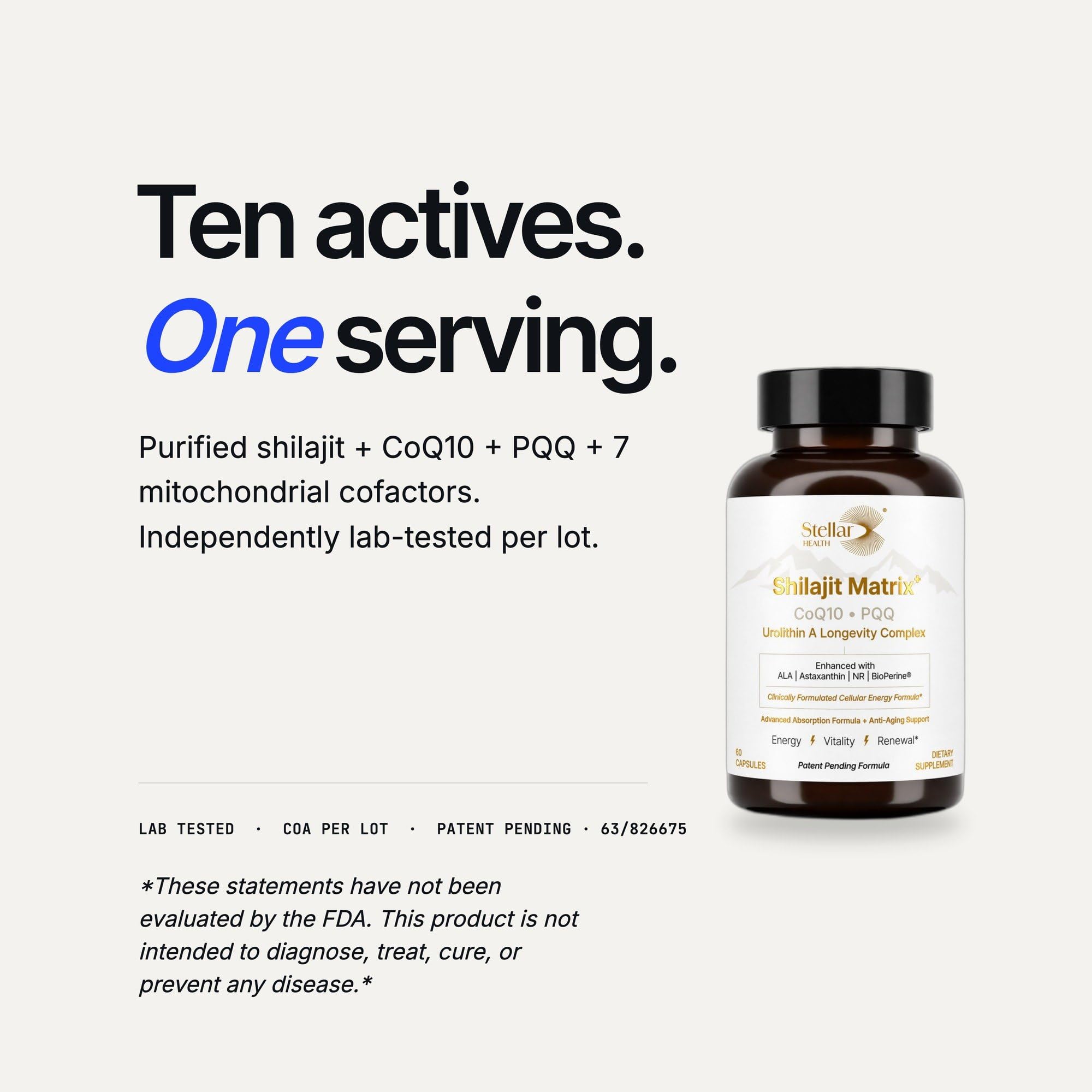 Stellar Health cápsulas veganas en primer plano, textura y tamaño visibles