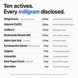 Stellar Health etiqueta con lista de ingredientes y dosificaciones precisas