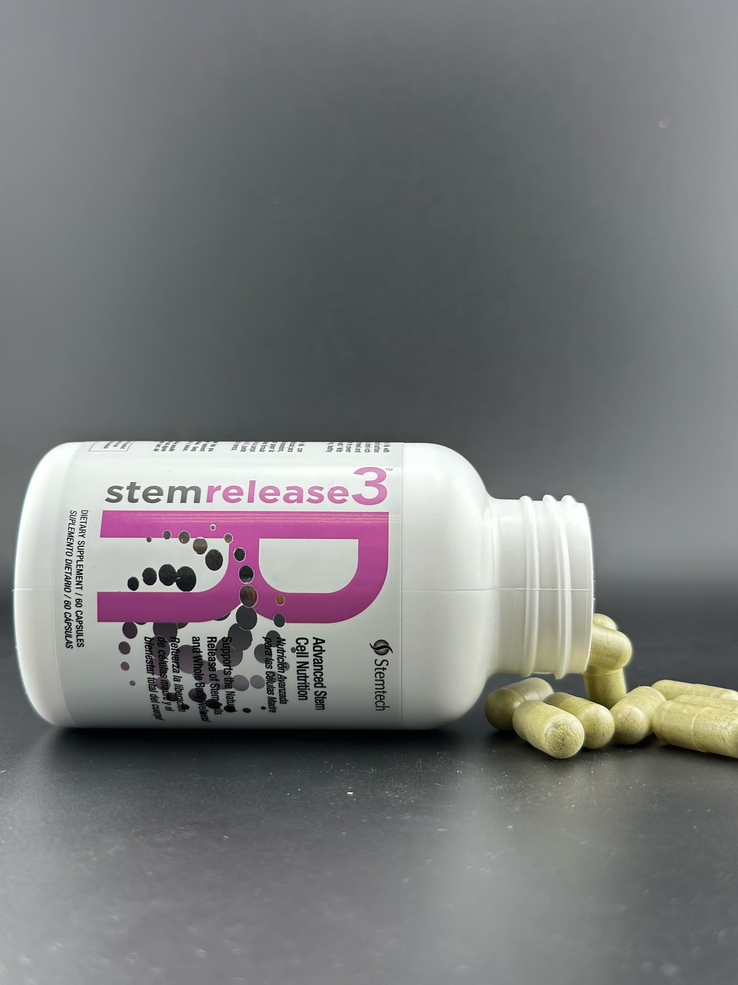 StemTech Stemrelease3 primer plano de la textura de la cápsula para calidad