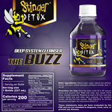 Stinger Detox comparación de tamaño de botella para visualizar volumen útil y transporte