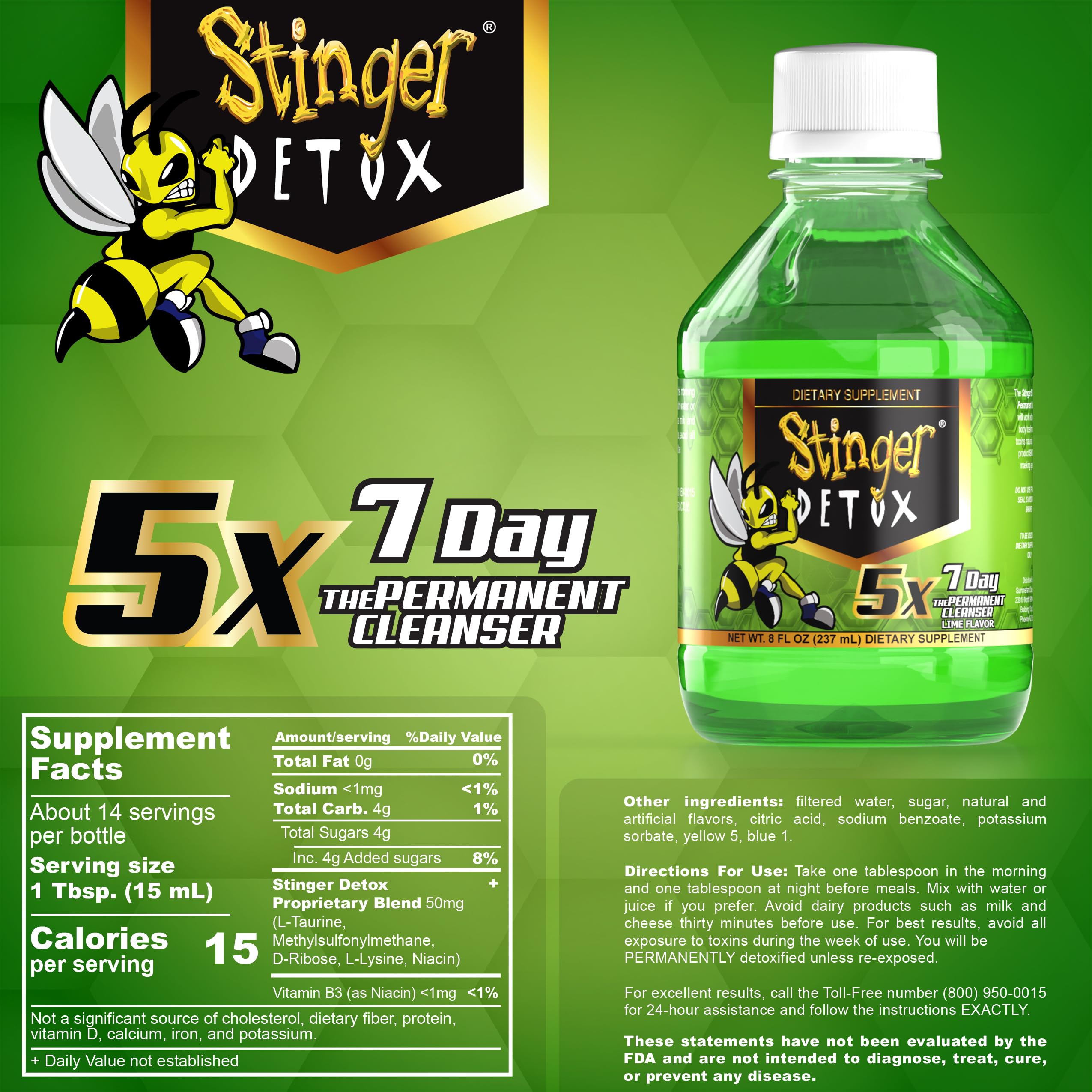 Stinger Detox en escenario de cocina con lima, transmitiendo frescura y sabor