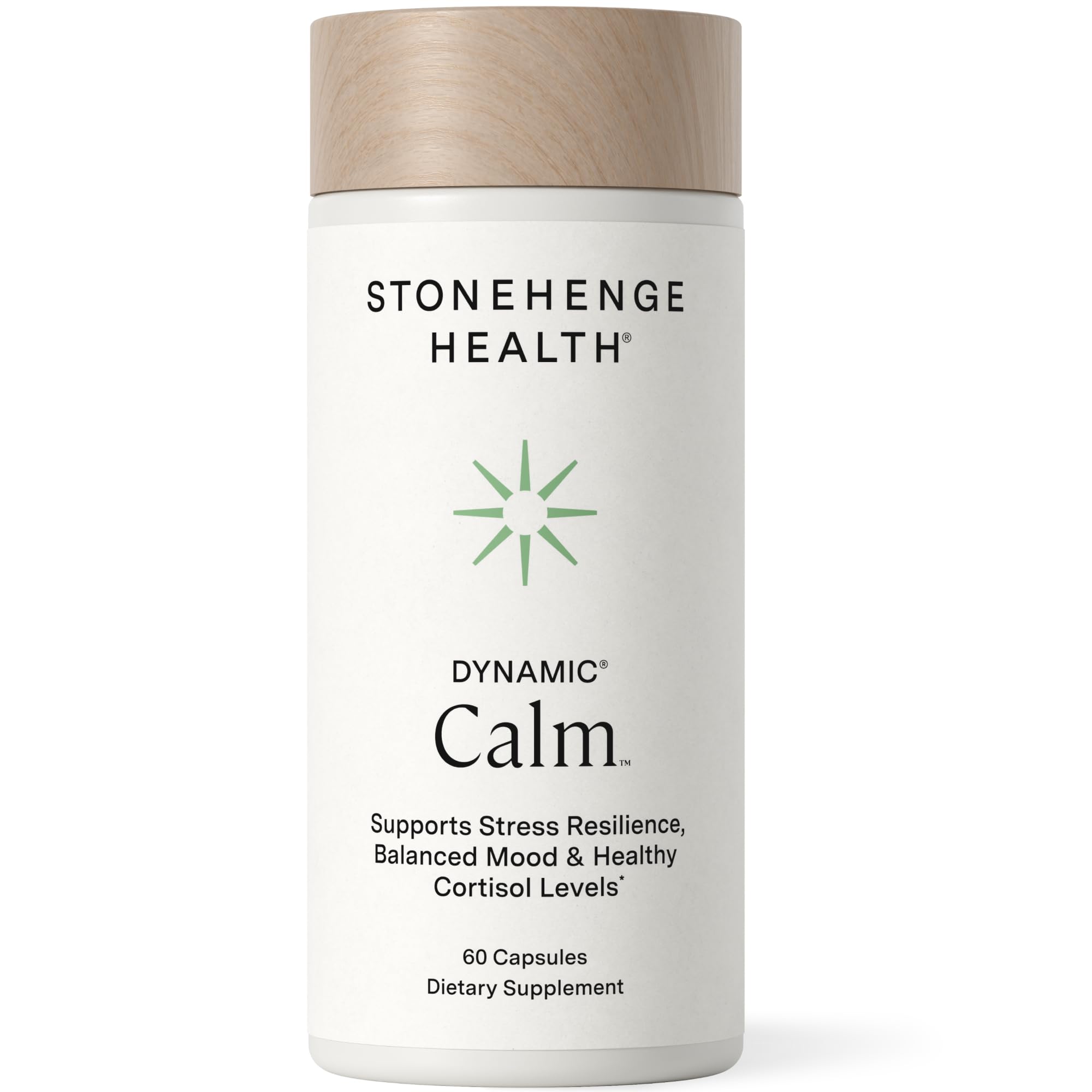 Stonehenge Health Dynamic Calm frente del empaque mostrando beneficios claros