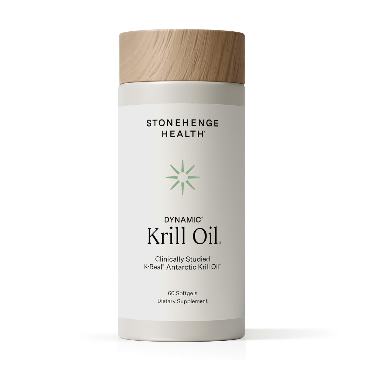 Stonehenge Health frasco frontal mostrando etiqueta y beneficio de omega-3