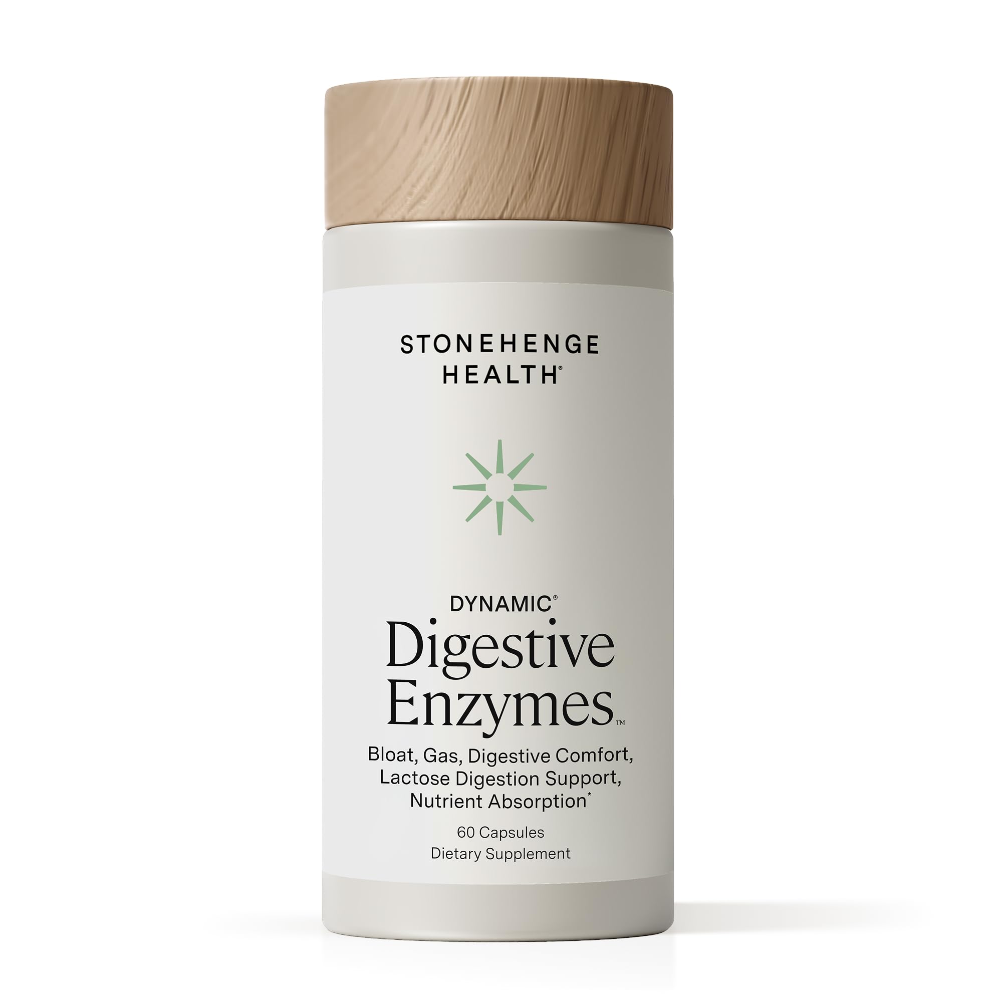 Stonehenge Health frasco frontal mostrando etiqueta y beneficios claros