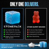 STONEPACK envase abierto con gomitas visibles para tomar fácilmente en cualquier lugar