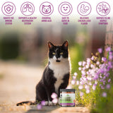 Strawfield Pets frasco junto a una regla para comparación de tamaño