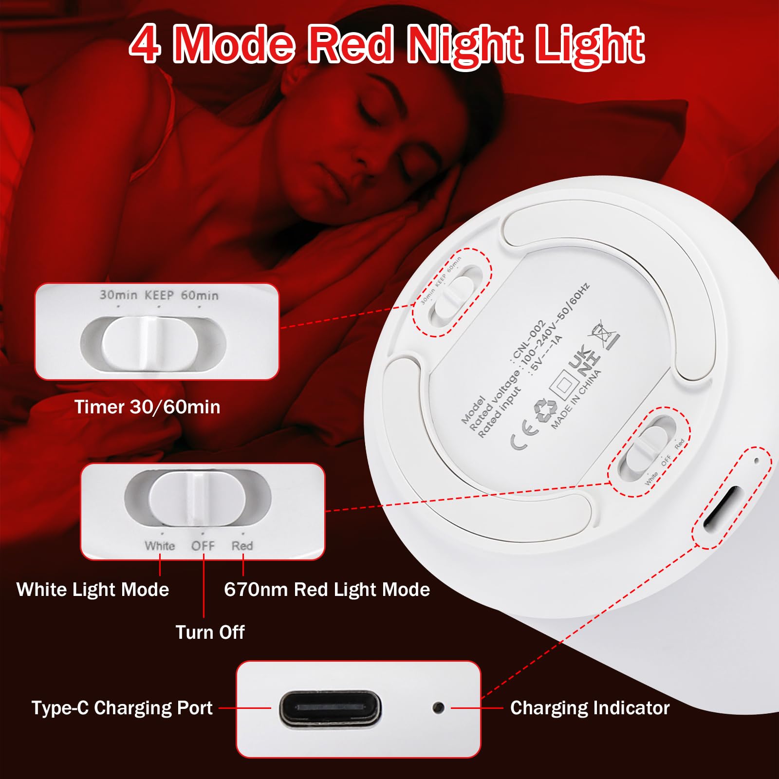 Streamlet lámpara en uso junto a una cama creando ambiente relajante