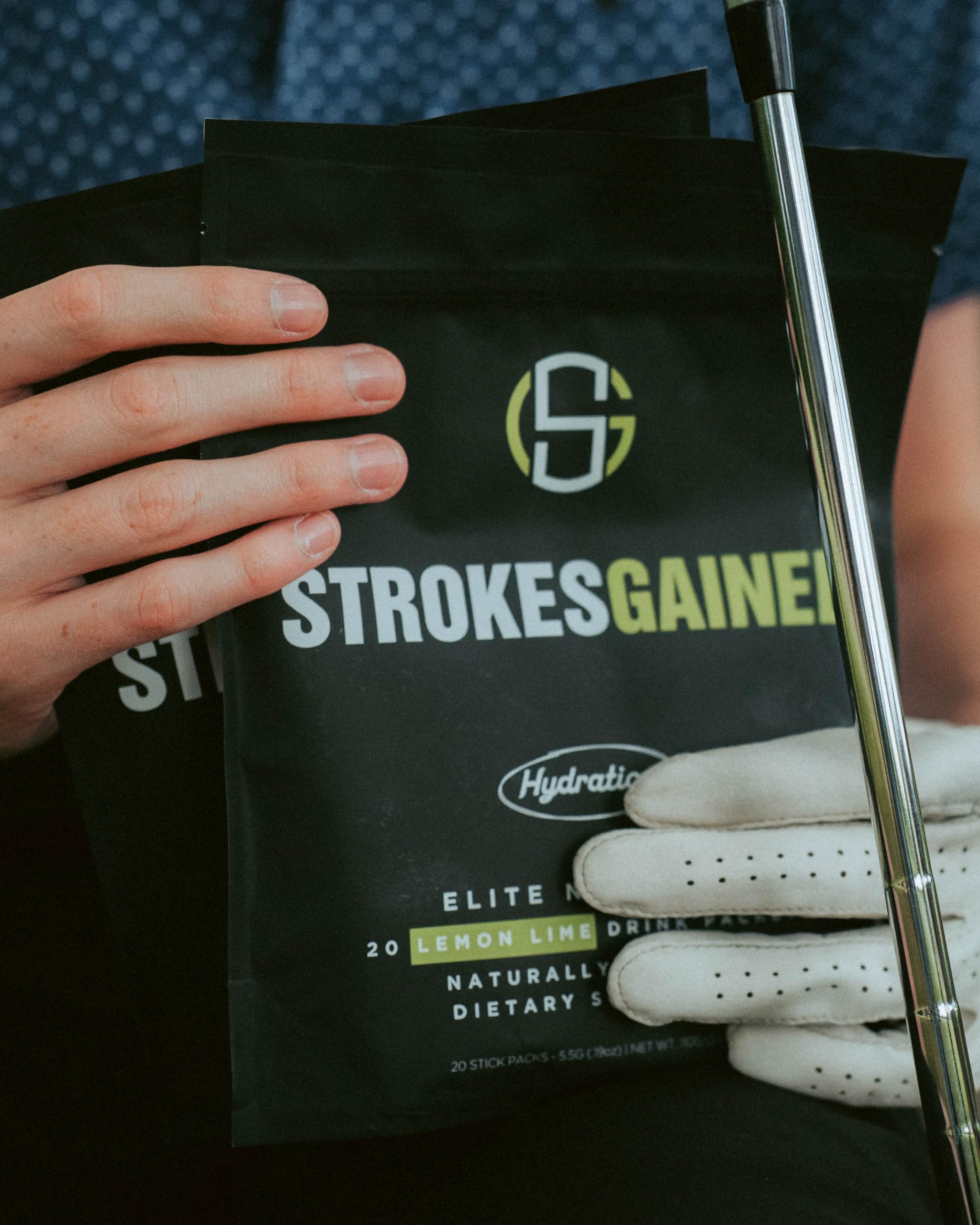 Strokes Gained etiqueta nutricional destacando electrolitos y vitaminas