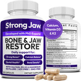 Strong Jaw frasco frontal mostrando 180 cápsulas y beneficio de suministro prolongado