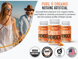 Strong Organics cápsulas apiladas indicando facilidad de consumo y transporte