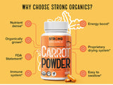 Strong Organics uso en manos de mujer demostrando conveniencia diaria