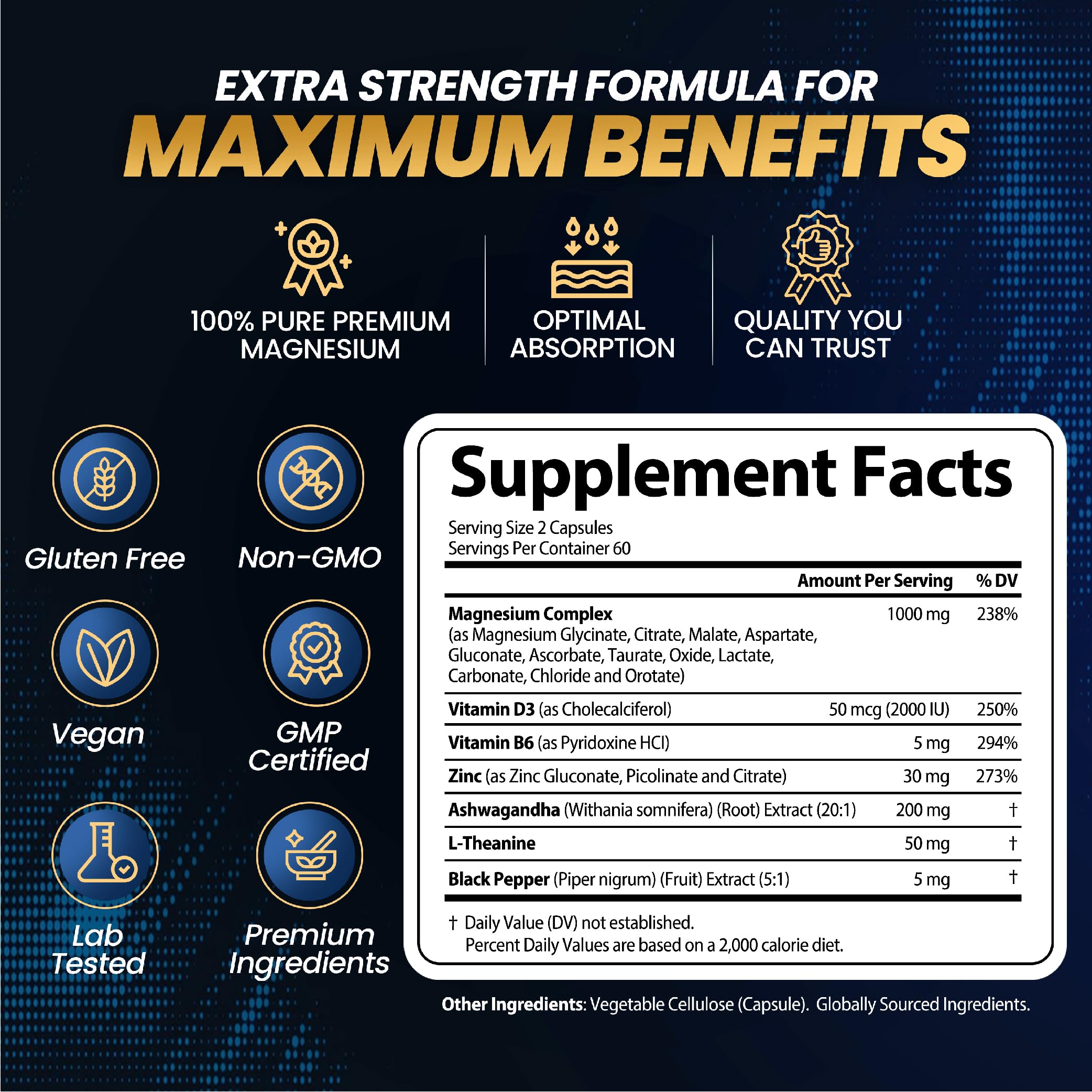 StrongVit ashwagandha y zinc en composición visual resaltando apoyo al estrés