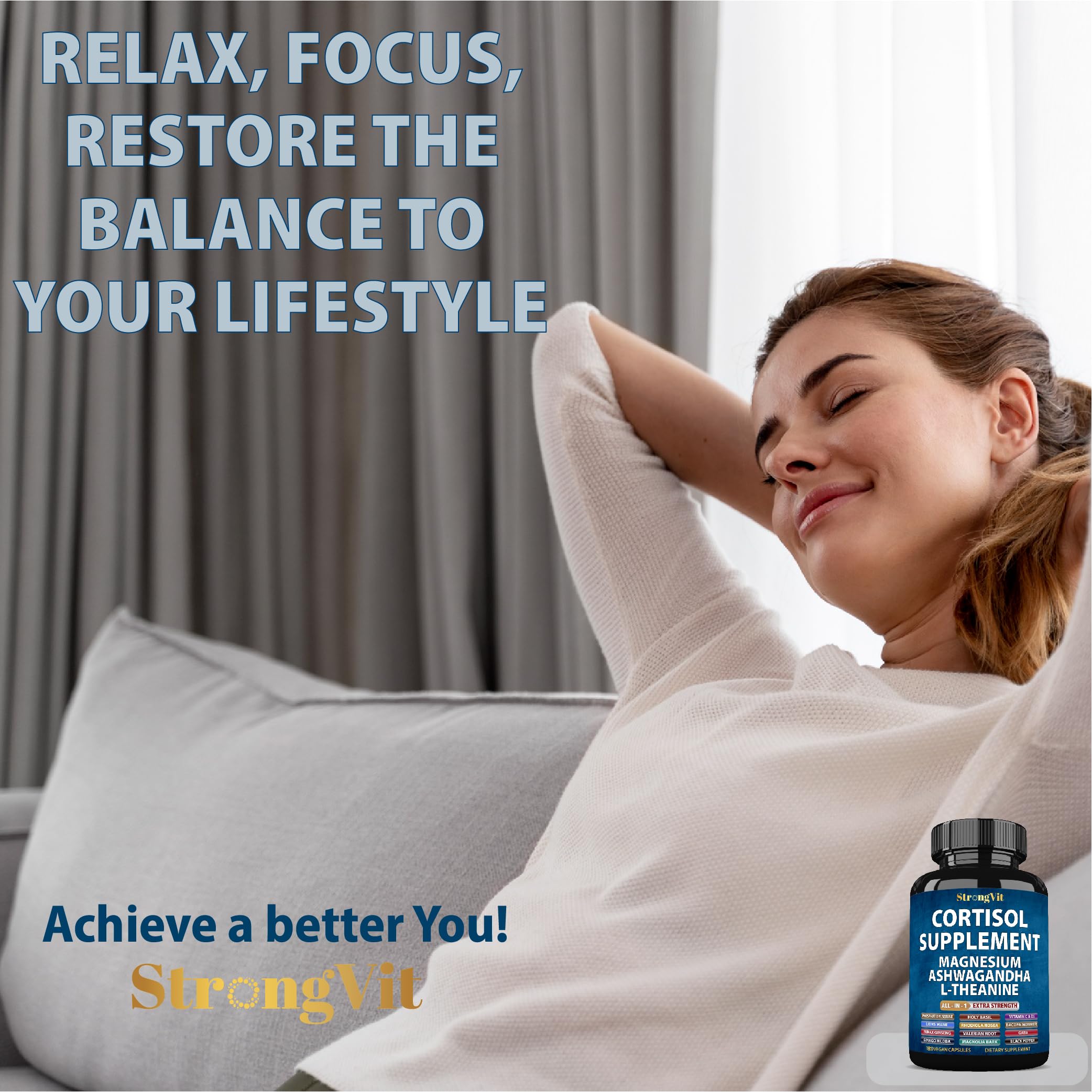 StrongVit ingredientes clave como Ashwagandha y magnesio para equilibrio