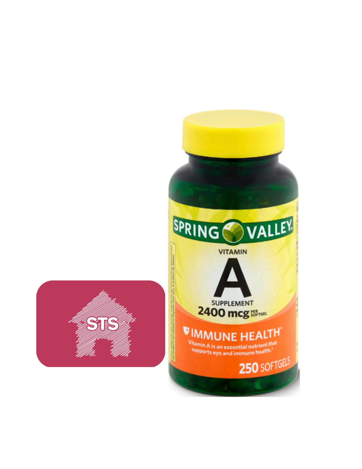STS Home Spring Valley frente del frasco mostrando cantidad y dosis