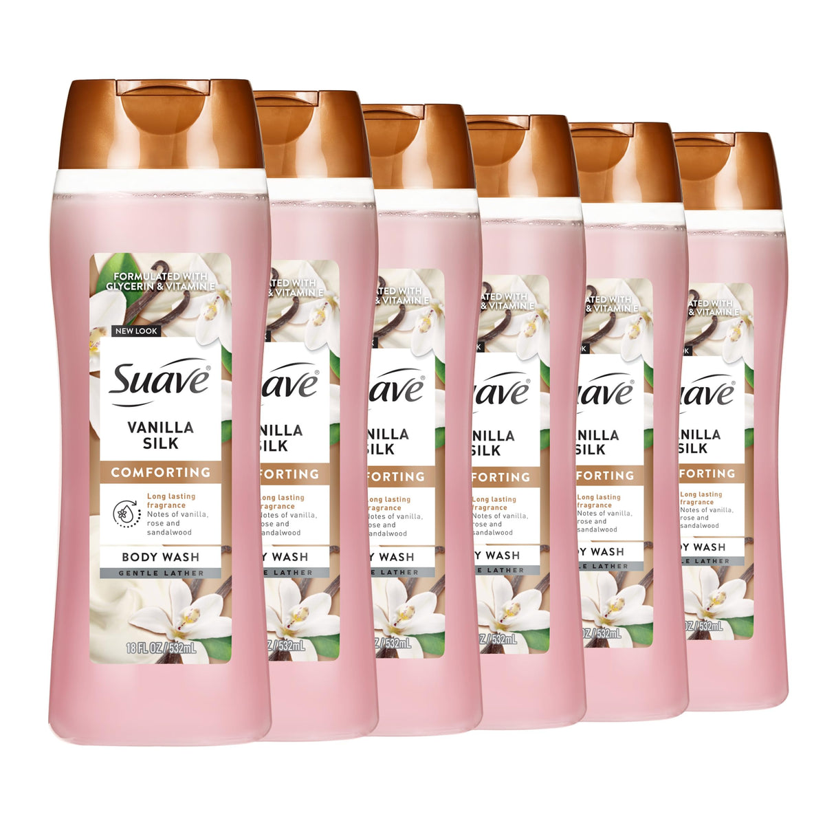 Suave envase frontal con aroma vainilla para una hidratación suave