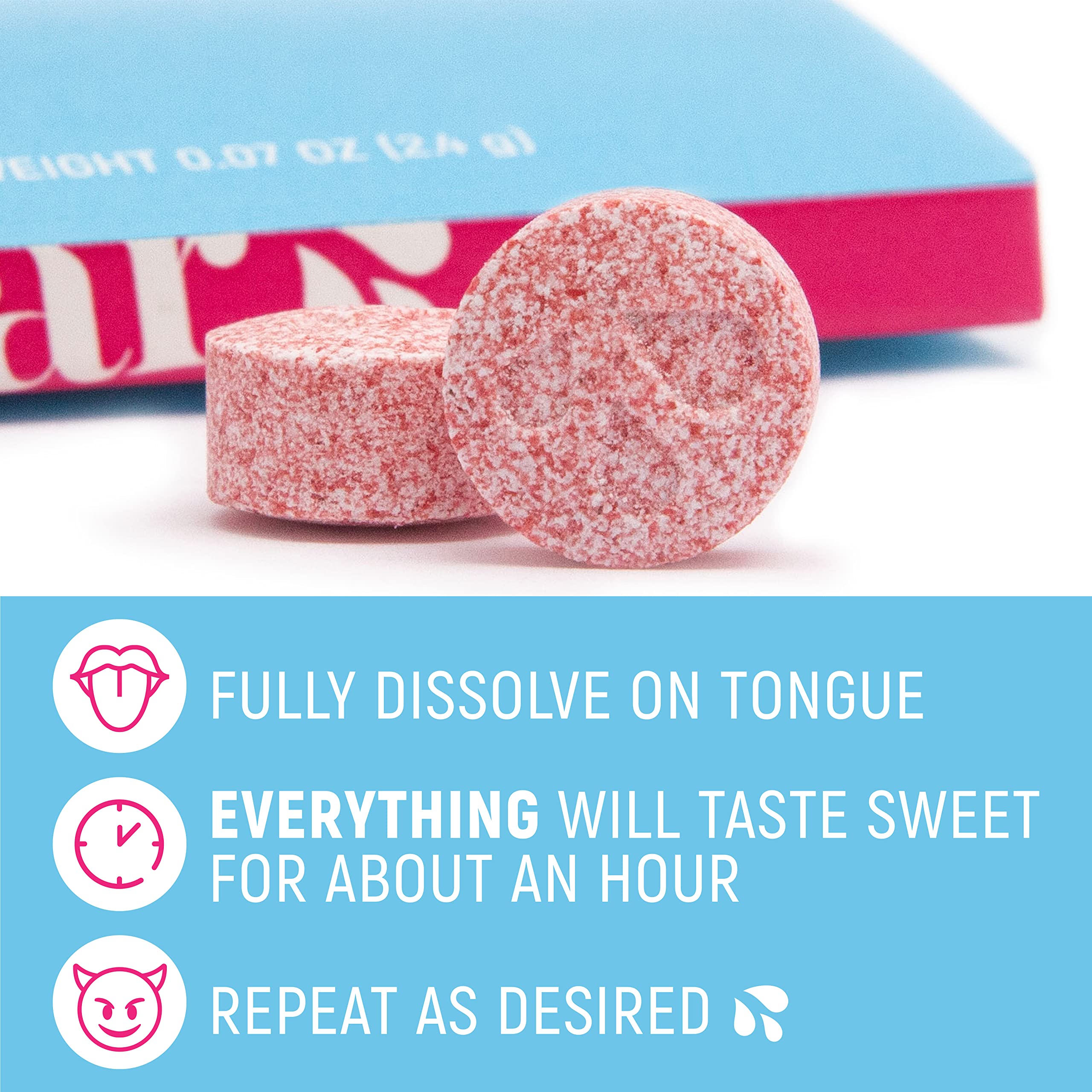 Envase trasero Sugar Splash con lista de ingredientes y garantías de calidad