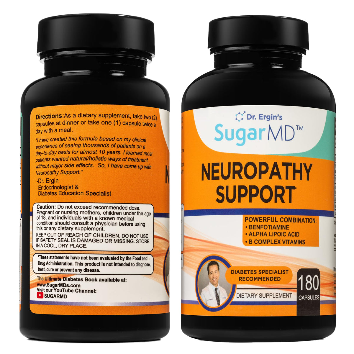 SugarMD frasco frontal mostrando etiqueta y beneficios principales