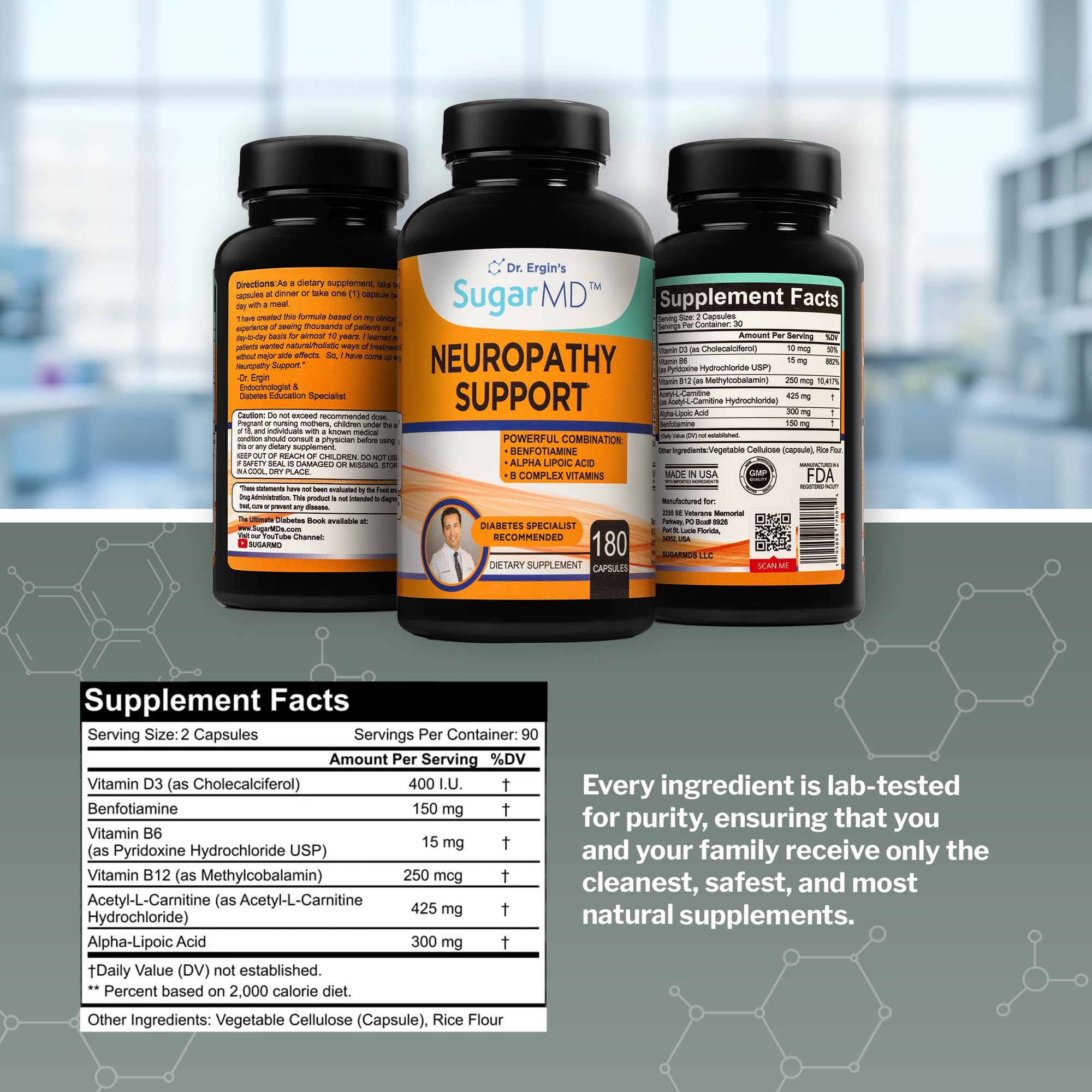 SugarMD comparación de tamaño con mano para referencia de escala