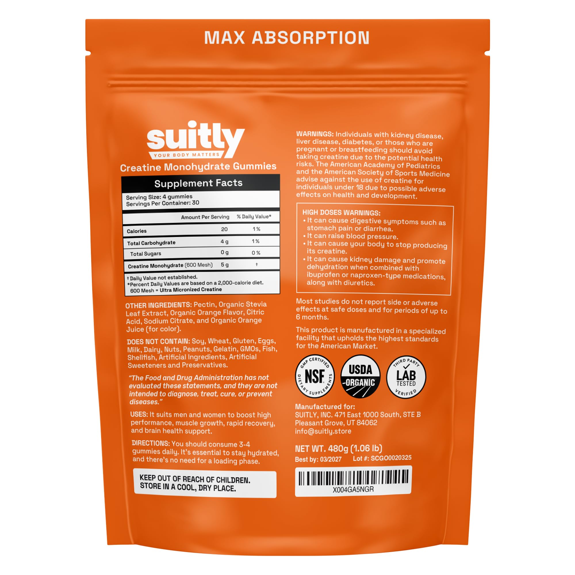Suitly gominola junto a mano muestra tamaño y facilidad de consumo