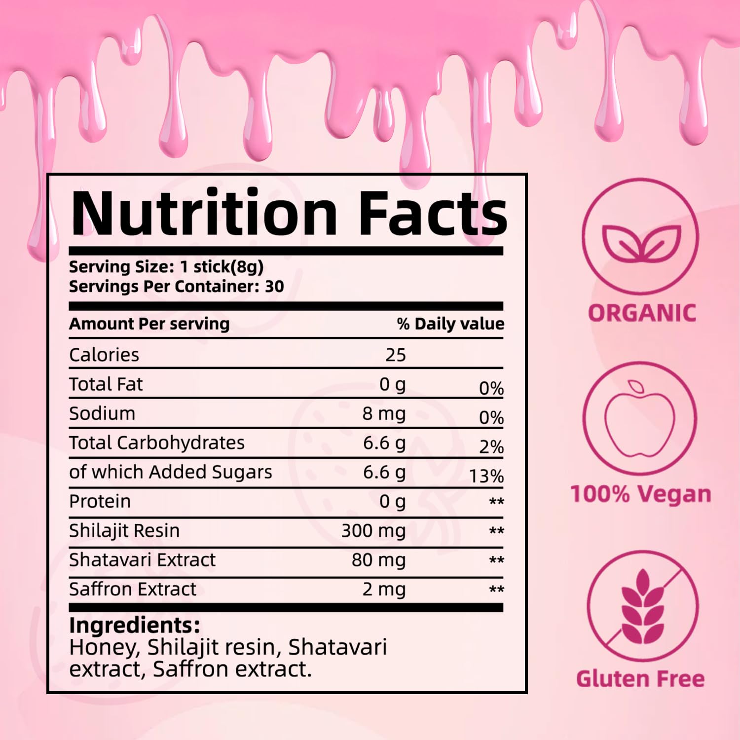Suiyilary etiqueta nutricional en primer plano con ingredientes