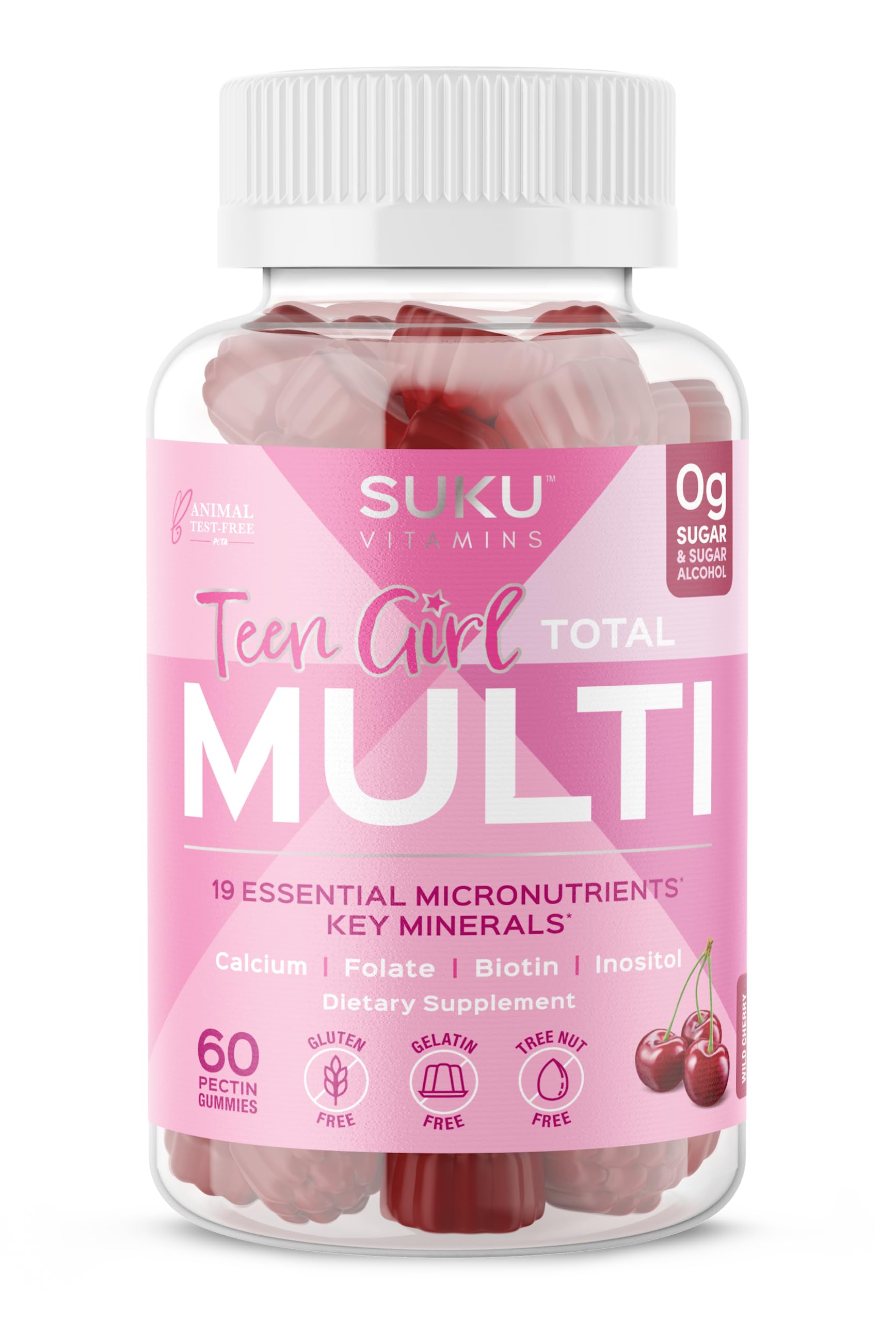 SUKU envase frontal mostrando 60 gomitas y beneficios