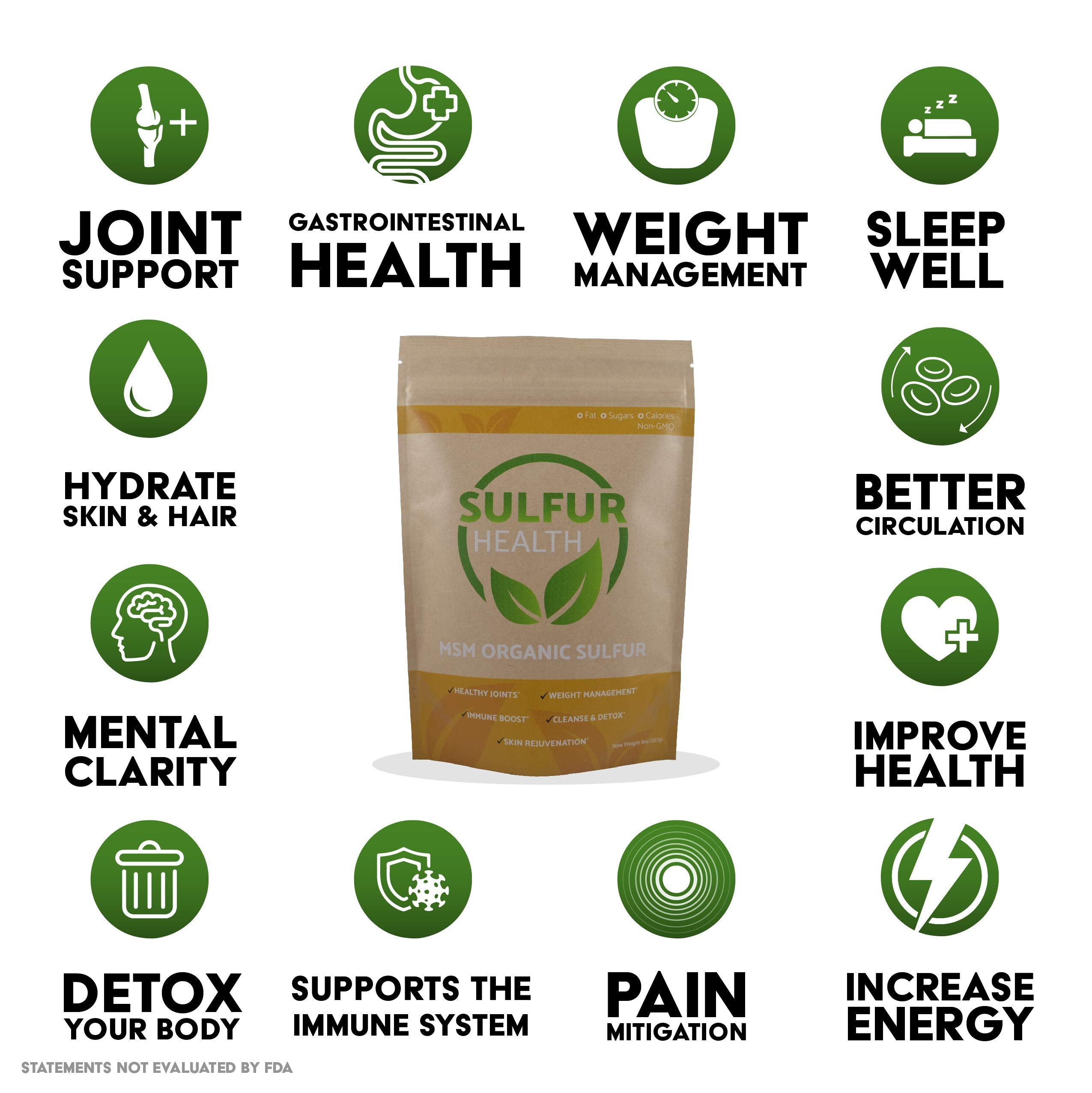 Batido mezclado con Sulfur Health MSM en uso, apoyo para rutinas activas