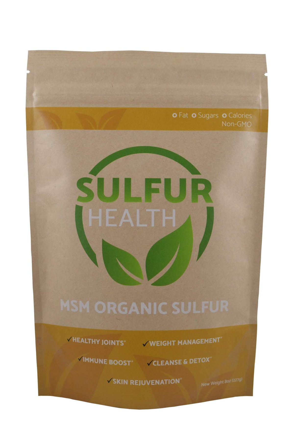 Sulfur Health frasco frontal mostrando pureza y presentación, confianza de compra