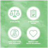 Detalle de la textura de la toallita Summer’s Eve Aloe Love, suave para piel sensible