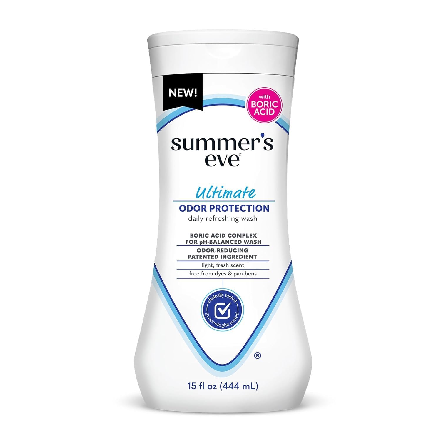 Summer's Eve detalle de la etiqueta con ingredientes clave y pH equilibrado