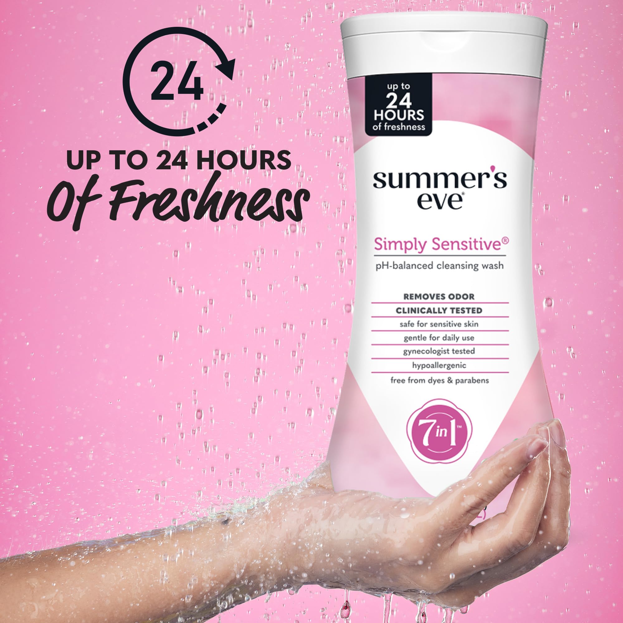 Summer’s Eve textura micelar ligera demostrando limpieza sin resecar