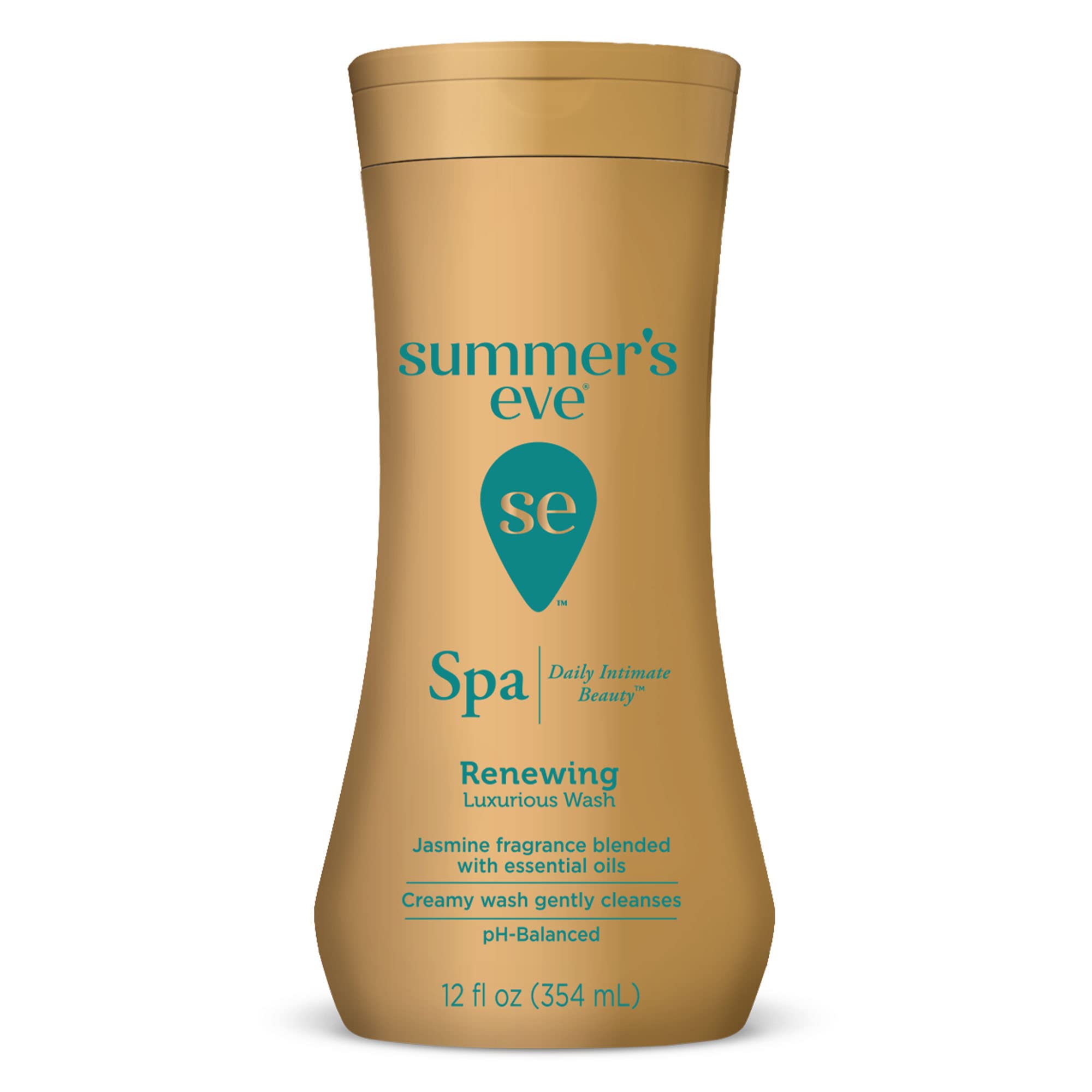 Summer's Eve envase frontal con jazmín muestra limpieza suave