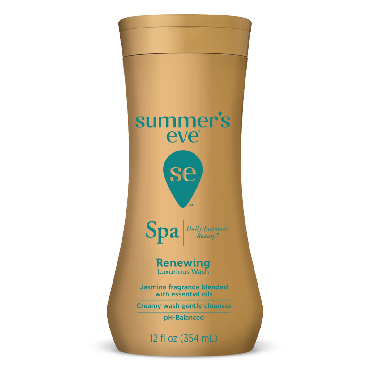 Summer's Eve envase frontal con jazmín muestra limpieza suave