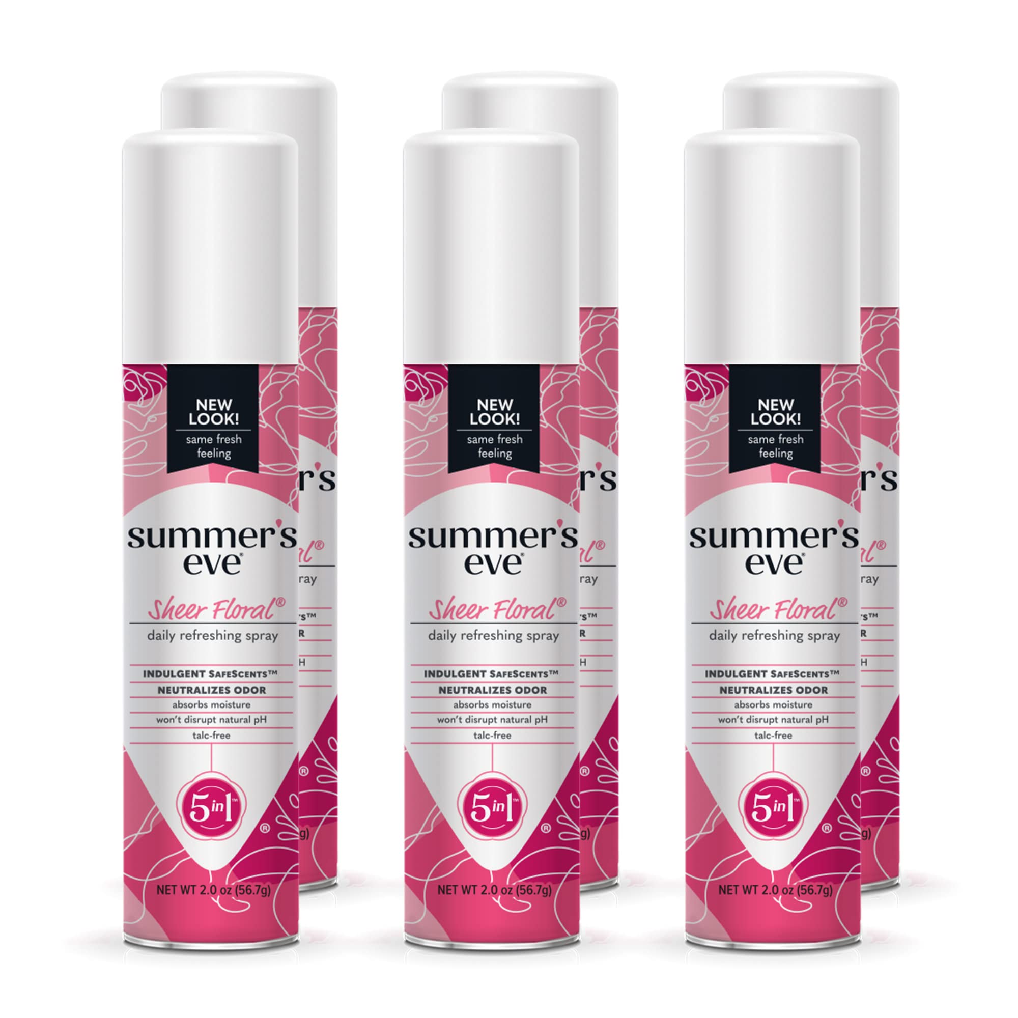 Summer's Eve botella frontal mostrando diseño y beneficio frescura