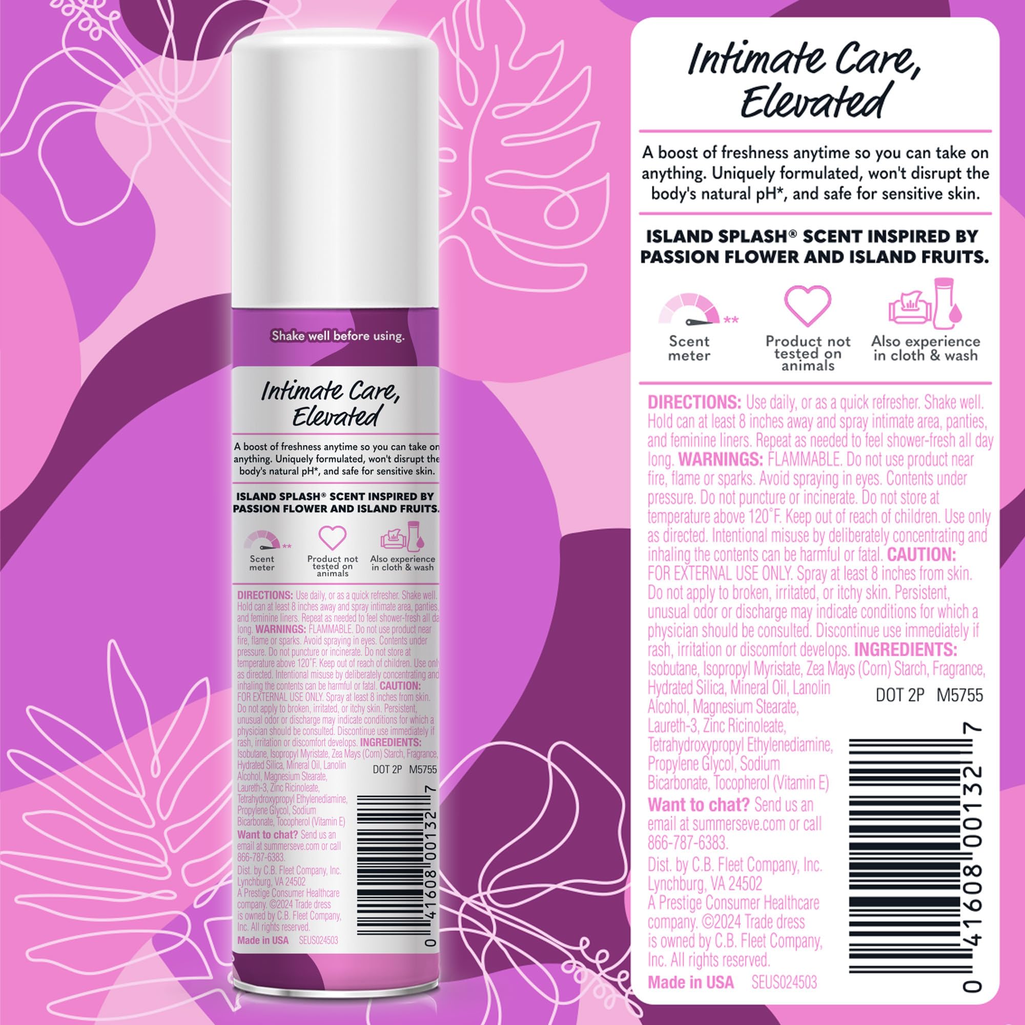 Summer's Eve spray guardado en bolso para viaje con beneficio de practicidad