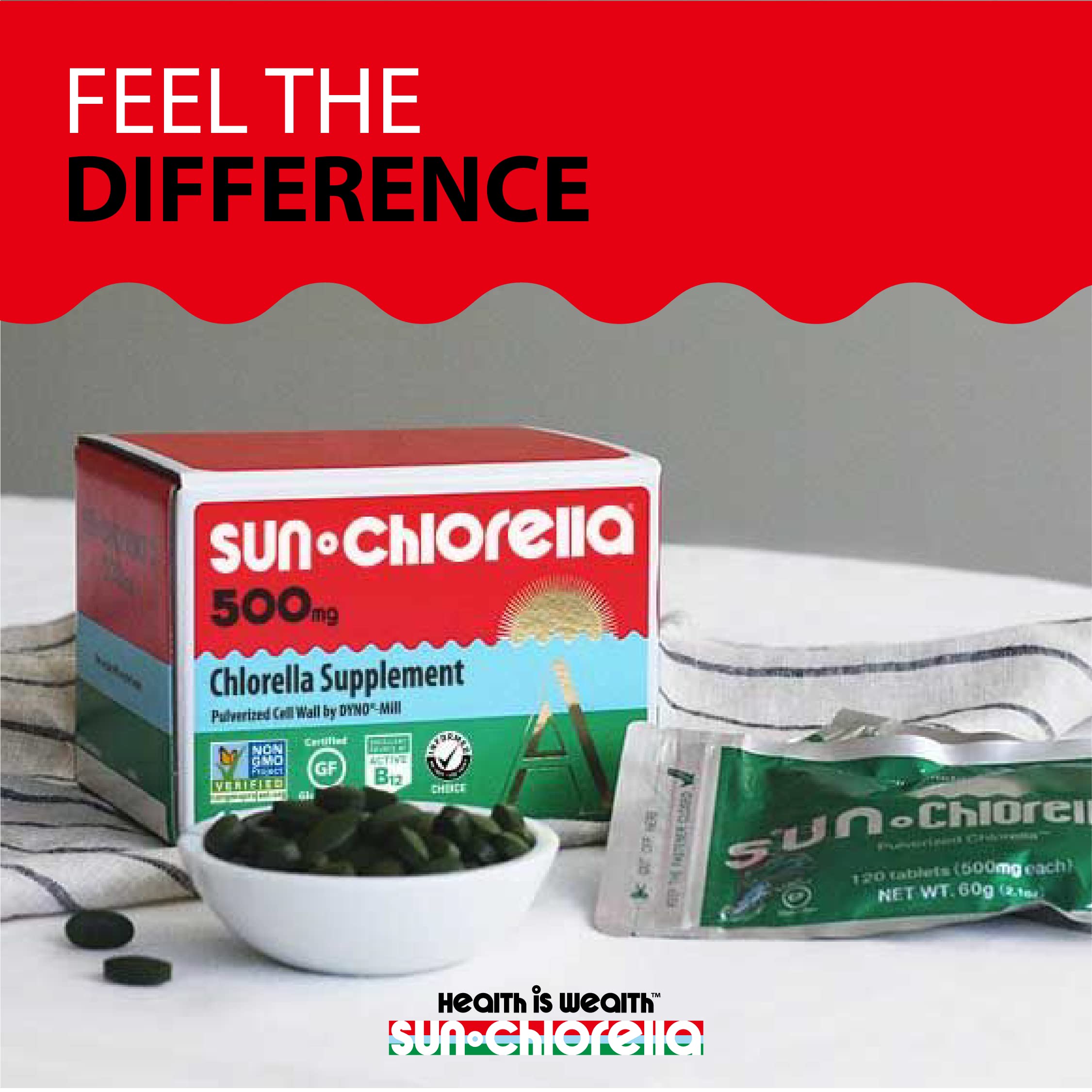 Sun Chlorella cultivo de microalgas fresco ilustrando origen natural y pureza