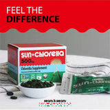 Sun Chlorella cultivo de microalgas fresco ilustrando origen natural y pureza