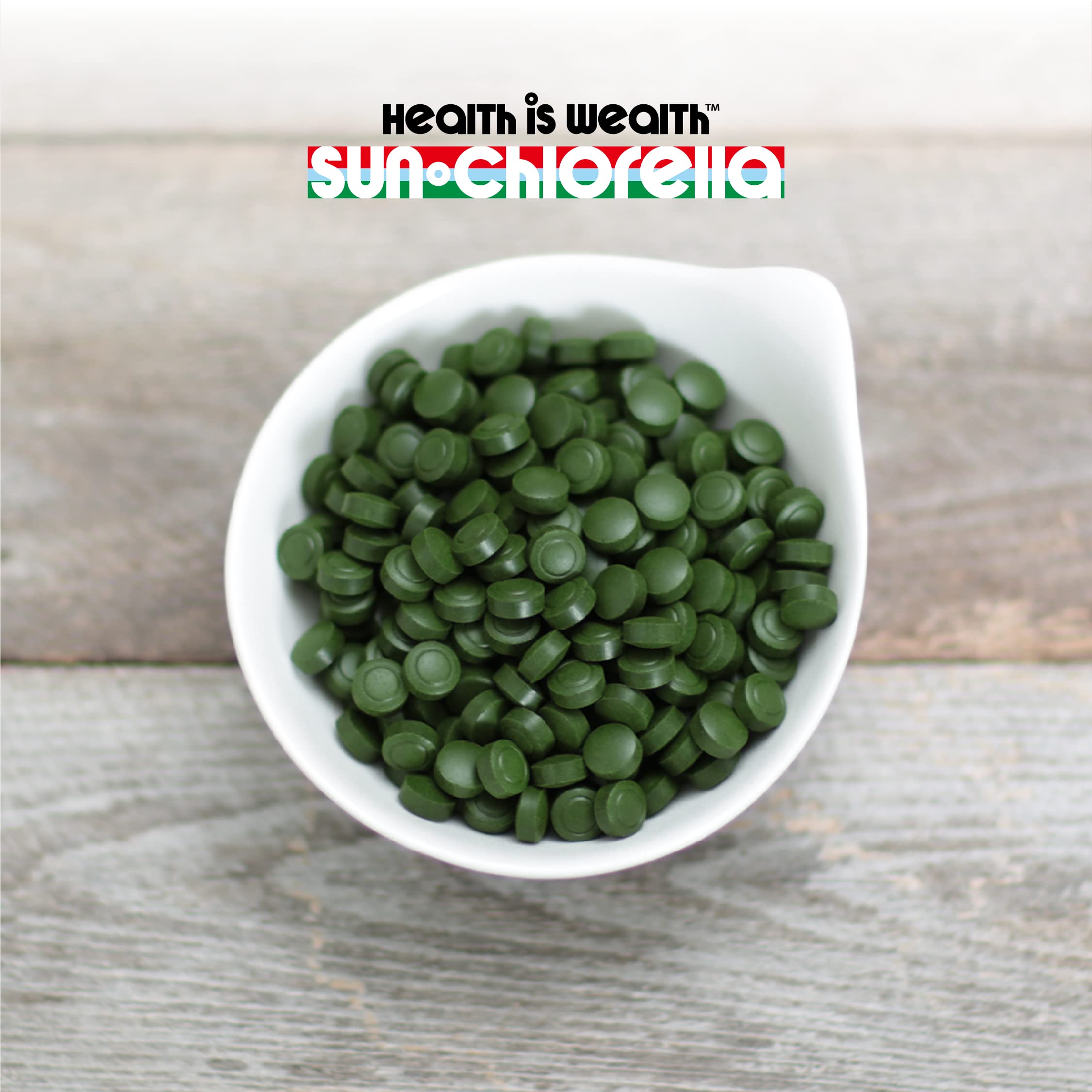 Sun Chlorella alga Pyrenoidosa cruda para mostrar origen natural