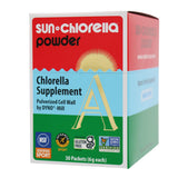 Sun Chlorella textura del polvo verde que resalta nutrientes y pureza