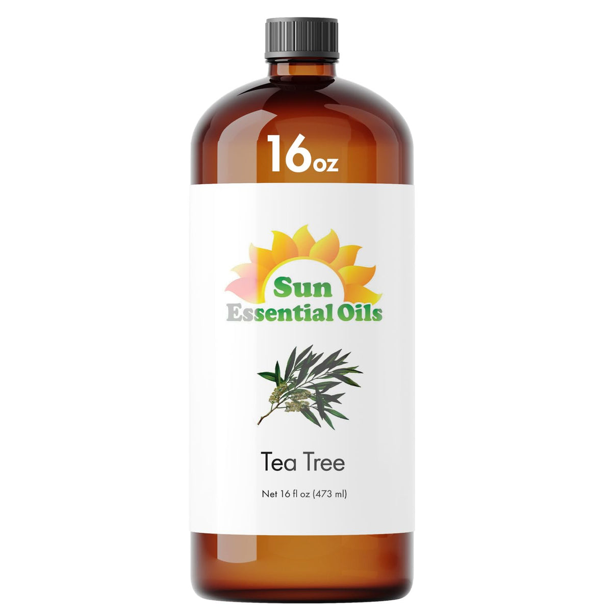 Sun Essential Oils frasco ámbar 16 oz mostrando presentación y protección contra luz