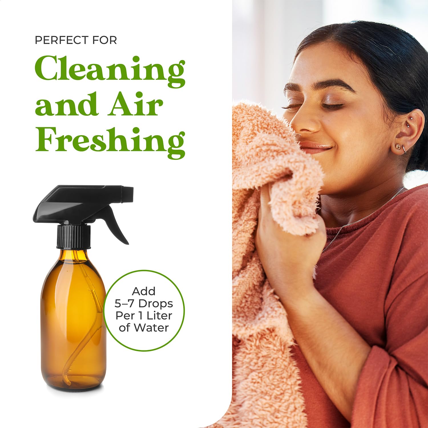 Sun Essential Oils etiqueta con información del producto y recomendaciones de uso